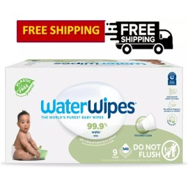 WaterWipes Biodegradable Textured Clean, Toddler & Baby Wipes, 9 Pack, 540 Wipes