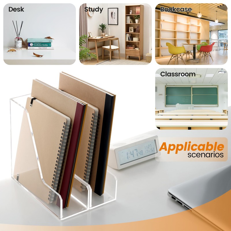 HeZone Acrylic Magazine Rack File Holder Desk Organizers and Storage