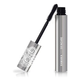 XAMANIA Máscara de Pestañas Karité + Argán - Alarga, Volumen y Nutre | Cepillo Doble Vista | Libre de Microplásticos, Vegana y Cruelty Free | Pestañas Sensibles | Hecho en México (Negro, 6g)