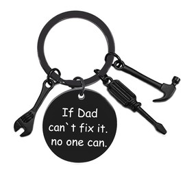 Dad Christmas Birthday Gifts from Daughter Son - Daddy Gifts from Daughter Son Dad Keychain Funny Father Gifts, Wrench Screwdriver Hammer Keychain Black