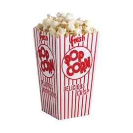 Popcorn Supply 47E Red & White Open Top Popcorn Boxes (Case of 500)