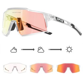 KAPVOE Photochromic Cycling Glasses MTB Clear Mountain Bike Transition Bicycle Sunglasses for Men Women - Color: 12