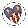 handmade 48 PRIMITIVE AMERICAN HEART ENVELOPE SEALS LABELS STICKERS 1.2" ROUND