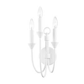 Troy-Standard B1003-GSW Cate - 3 Light Wall Sconce 17.5 inches Tall and 7.75 inches Wide - Gesso White