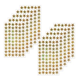YIKIADA 600 PCS Gold Star Stickers Holographic 0.7” Vinyl Self Adhesive Samll Sparkle Foil Labels Waterproof Reward Decals for Students Teachers