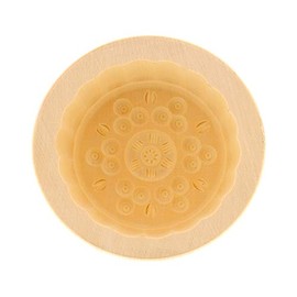 2 x Hofmeister® butter mould for 125 g butter, 9 cm, ornament, hand carved in Germany, butter shape for decorating, round camber shape, butter model made of local maple wood