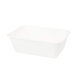 BIOZOYG Organic Disposable Sugarcane Bagasse Bowls Disposable Tableware Biodegradable I High-Quality Menu Box Undivided Disposable Bowl Compostable 500 ml I 50 Menu Bowls Rectangular 12 x 17 cm White