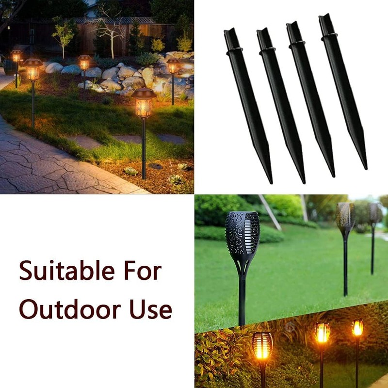 Wensmy 10PCS Solar Torch Lights Stakes Plastic Ground Spikes Solar