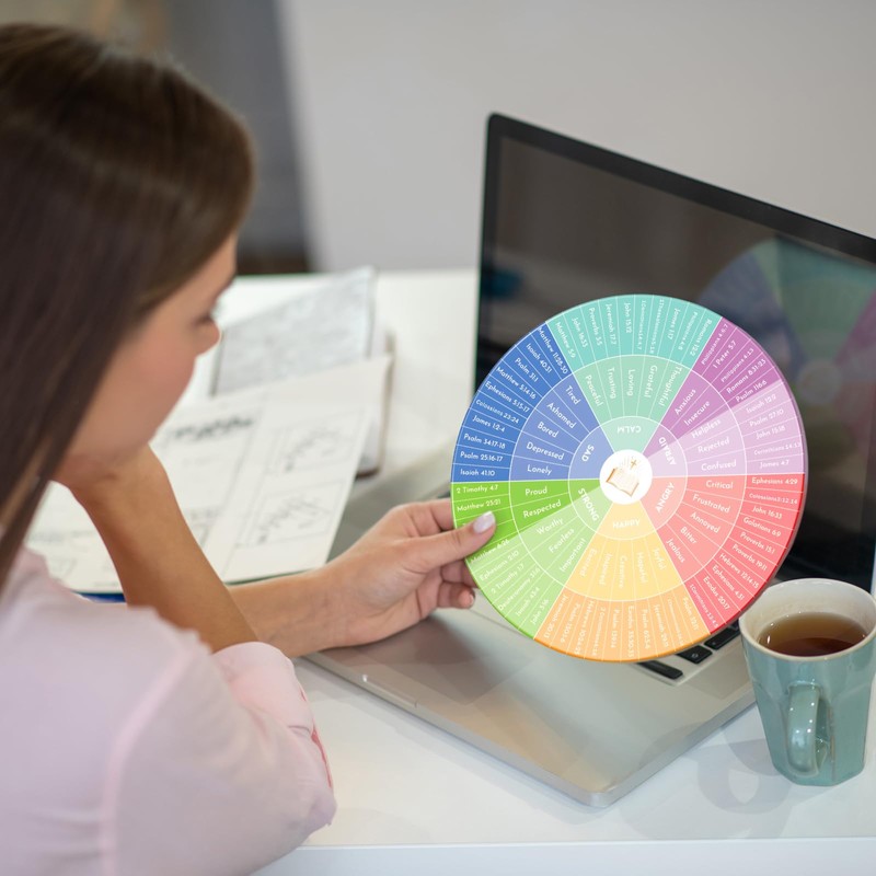 Eersida 2 Pcs Bible Emotion Wheel Chart 12 Inch Acrylic