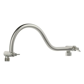 Lordear Shower Extension Arm 16 Inch Foldable Shower Head Extension Brushed Nickel,Adjustable Height Angle,Solid Stainless Steel Shower Extender Arm for Rain Shower Head,2 Knobs