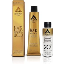 Tinte en Crema Profesional para Cabello Mujer, Tinte Hair Solution Gold con Oxidante en Crema de 90g y Oxidante de 90ml, Tinte para Cabello Mujer Permanente (Color 9.1 - Rubio Muy Claro Ceniza)