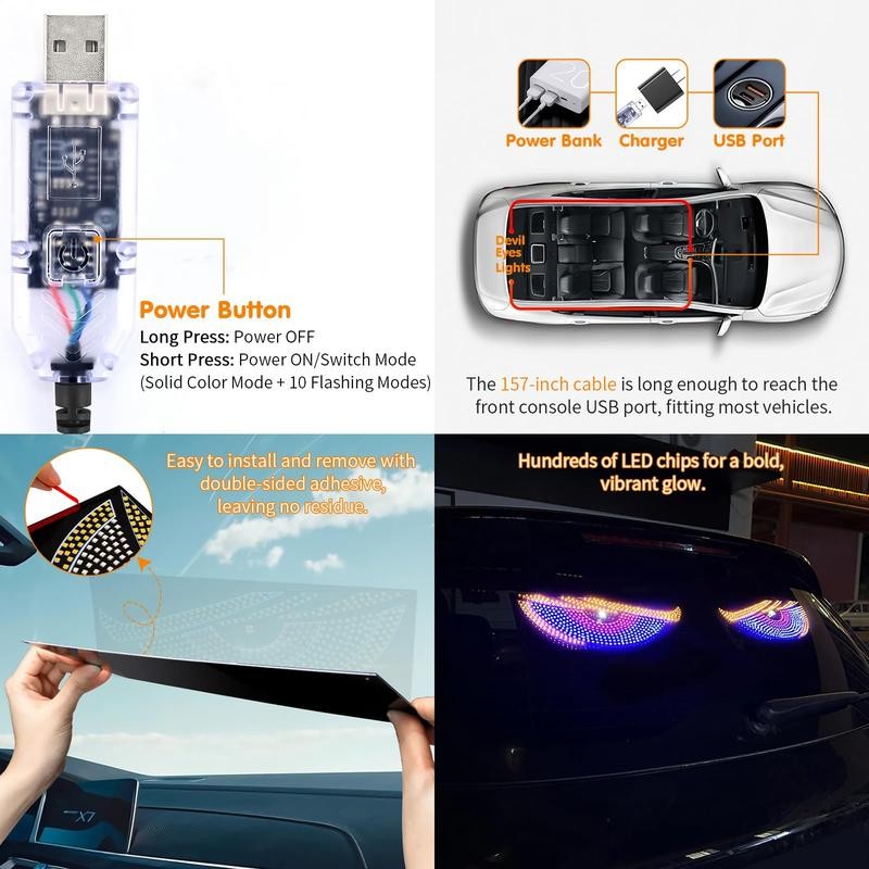LED Devil's Eye Light for Car Truck Windshields 12 Modes