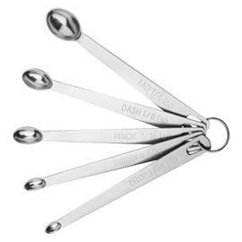 Doyime Measuring Spoons (Set of 5) Flour Measuring Spoons Stainless Steel Mini Spoons Dishwasher Safe Tablespoons Teaspoons Liquid Condiment Coffee Baking Cooking Family Cookware Compact Storage
