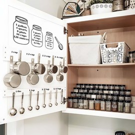 SUPERDANT Measuring Cup Marking Wall Stickers Measuring Cup Vinyl Wall Decals Kitchen Art Wall Spoons and Measuring Cups DIY Decoration Print for Kitchen Dining Room Decoration