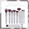 Mist Jewel Brochas De Maquillaje 14 Piezas Plateadas Pelo Sintetico