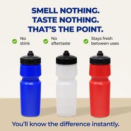 Rolling Sands USA Made 24 oz Sports Squeeze Water Bottles, 3 Pack, BPA-Free, Easy Drink One Way Flow Valve, Fits Most Bike Cages, Dishwasher Safe, Durable, Reusable and Lightweight, Clear Frost