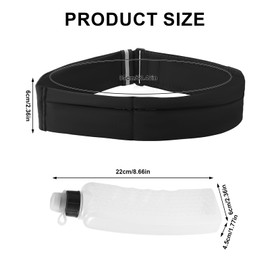 Running Belt, Elastic Running Waist Belt with Water Bottle Multifunctional Fanny Pack Travel Phone Holder Money Pack for Women Men Exercising Traveling