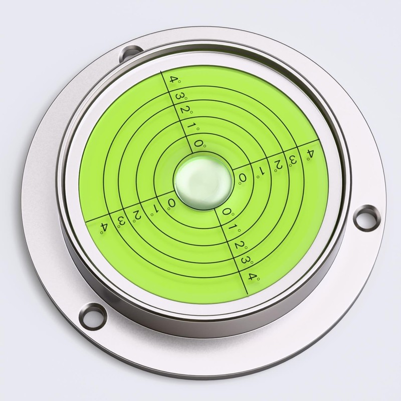 Large Flanged Metal Circular Angle Spirit Bubble Degree Level (Green