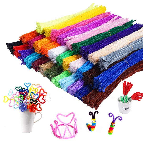 Pipe Cleaners,1600 Pieces Pipe Cleaners Crafts Pipe Cleaners Craft Supplies in 32 Colors Chenille Stems for Home and School DIY Art Crafts (0.23 x 11.8 Inches)