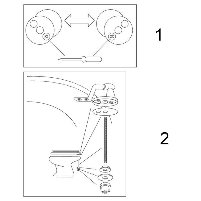 1 Set Zinc Alloy Toilet Seat Lid Hinge Adjustable Replacement