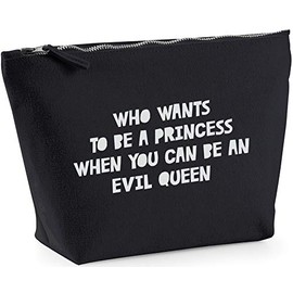 Hippowarehouse Who wants to be a princess when you can be a evil queen printed make up cosmetic wash bag 18x19x9cm