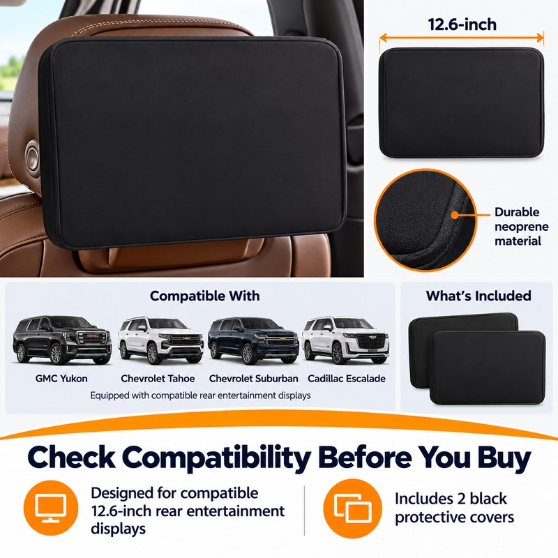12.6-Inch Rear Entertainment Screen Protectors for SUVs – 2-Piece Protective