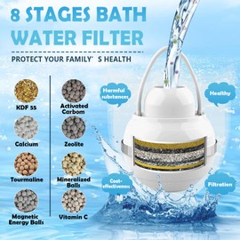 JhlxjNdsx Bathtub Faucet Water Filter Dislodge Dislodge Contaminants for Softer, Smoother Skin 2600 Gallon Filtration, Easy to lnstall, BPA-Free Premium Bathtub Faucet Bathtub Filter