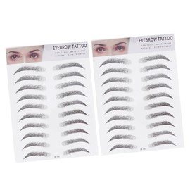 Ipetboom 2pcs Men Women Eyebrow Stickers for Brow Transfer Temporary Hair-like Brow Stencil