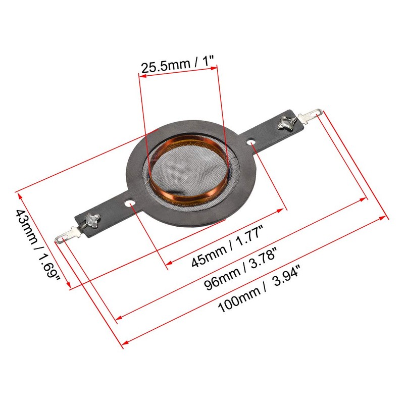 sourcing map 2 x Tweeter Voice Coil 25.5 mm Audio