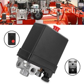 Pressure Switch, 380V 3-Phase 4-Hole Pressure Switch Control Valve G1/4" Vertical Pressure Switch 125PSI Compressor Accessories for Air Compressor