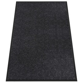HOMEK Indoor Outdoor Door Mat, 8' x 4' Doormat for Entryway, Rubber Backing Non Slip Front Door Mat Outside Entrance, Super Absorbent Commercial Floor Mat for Home Office, Black