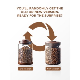 Tourdeus Glass Coffee Bean Jar – Pop Top Air Tight Coffee Bean Container with CO2 Valve, 10 oz Coffee Storage Airtight Canister, 0.63lb
