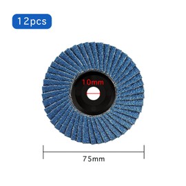 Alrens Pack of 12 Flap Discs, Flap Discs, Sanding Discs, Sanding Mop Disc, 75 mm x 10 mm, Grit 40/60/80/120 Mixing Set, Sanding Mop Discs Flap Disc for 3 Inch Angle Grinder