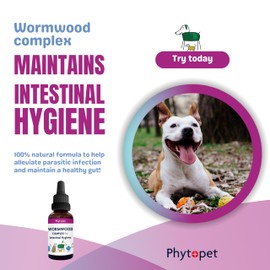 Phytopet Wormwood Complex | 30ml | 100% Natural Herbal Remedy | Supports Intestinal Hygiene, Worms and Parasites | For Dogs, Cats, Birds, Horses, Pets