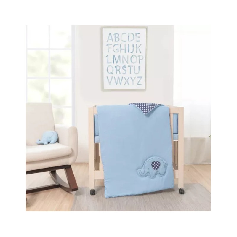 Chiqui Mundo Juego De Edredón Mini Cuna Elefantito Chiquimundo
