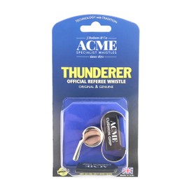 ACME Thunderer Nickel Plated Whistle, 5.0 inches, B Flat, Modern, Finger Grip, Waterproof Speed Pea