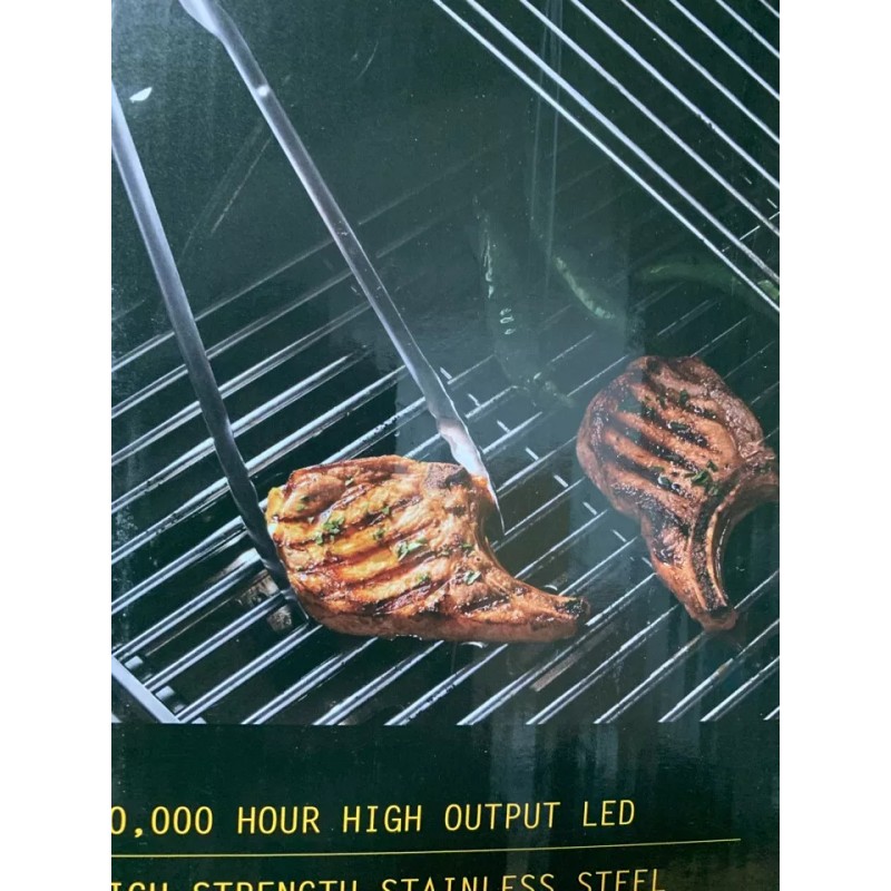 Grillight Spatula and Tong Stainless Steel LED Flashlight Built Grilling