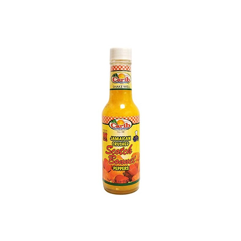 Carib Jamaican Yellow Crushed Scotch Bonnet Peppers 5 Ounce Sauce