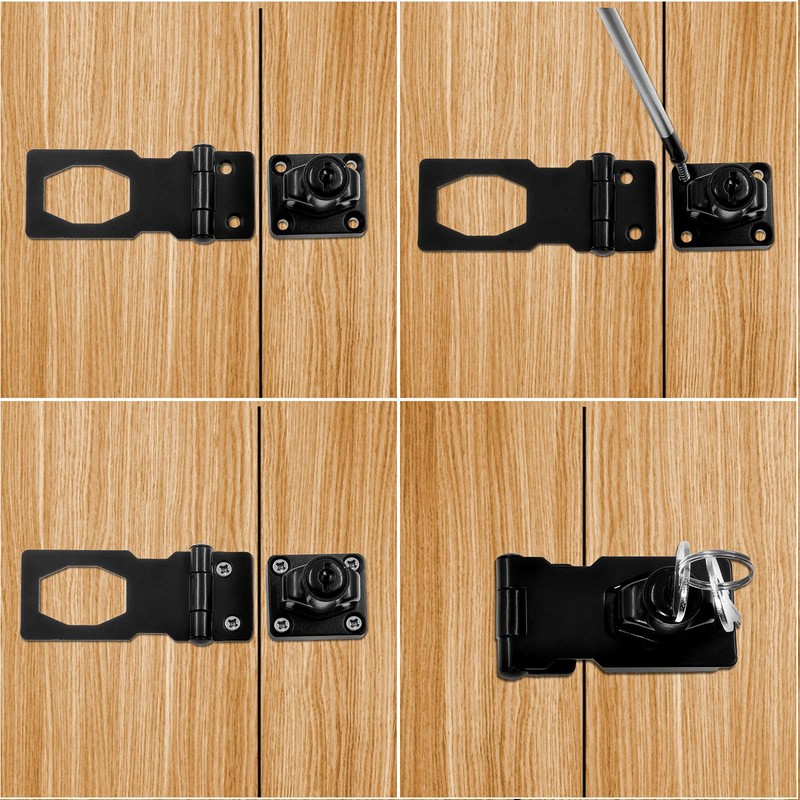 Jiozermi 2 Packs 2.5 Inch Hasp Lock With Keys, Stainless