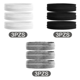 AEIFULU 9 Piezas Bandas para el Cabello,Diademas Deportivas para Mujer y Hombre,Algodón Puro, Absorbe el Sudor,Antideslizante,para Yoga, Fitness, Ciclismo y Viajes,Etc. (Negro+Blanco+Gris)