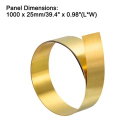 QUARKZMAN Brass Sheet 1000 x 25 x 0.3 mm Brass Strips H62 Brass Sheet Roll Metal Plate Golden Brass Thin Sheet Brass Plates Brass Foil for DIY Cutting Craft Making