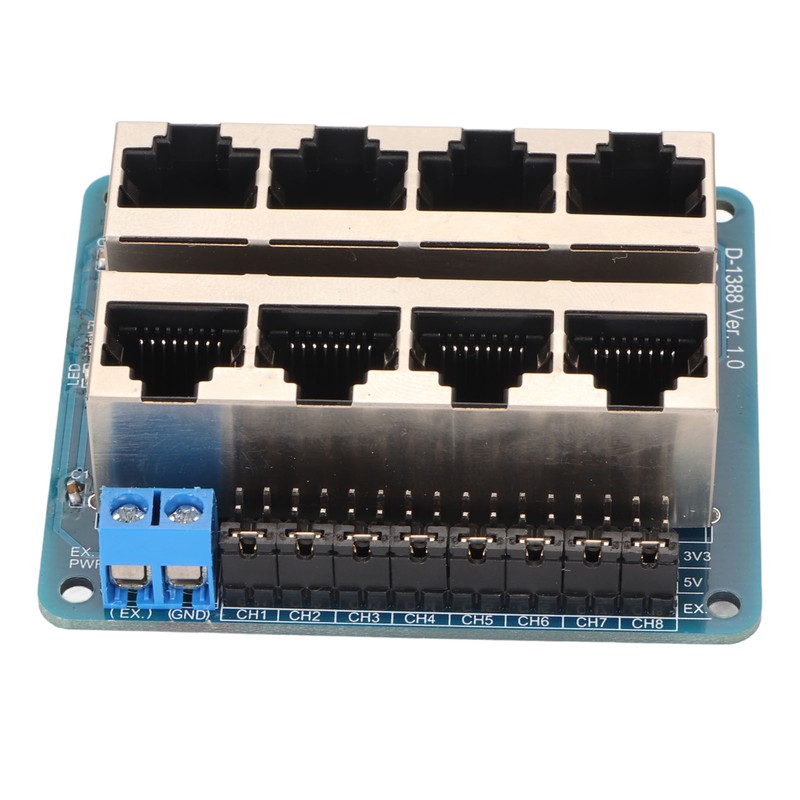 GPIO Breakout Board Professional 8 RJ45 Ports 40 Pin Power