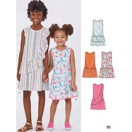 NEW LOOK Sewing Pattern N6630 - Children's and Girls' Dresses, Size: A (3-4-5-6-7-8-10-12-14)
