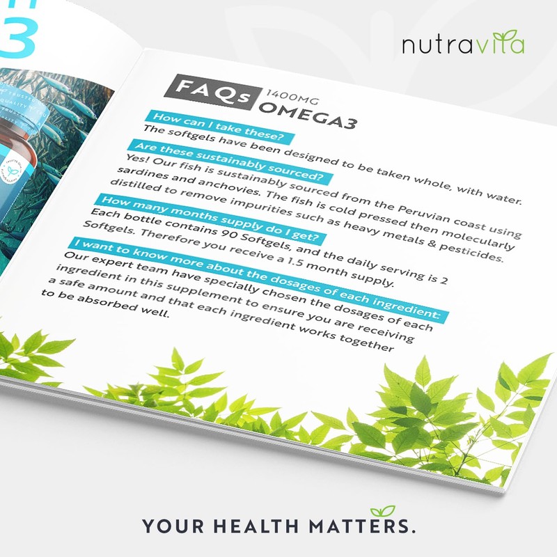 Nutravita Highest Strength Omega 3 Fish Oil 2000mg - Providing