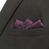 S&W SHLAX&WING Mens Pocket Squares Purple with Dark Fringe Groom's