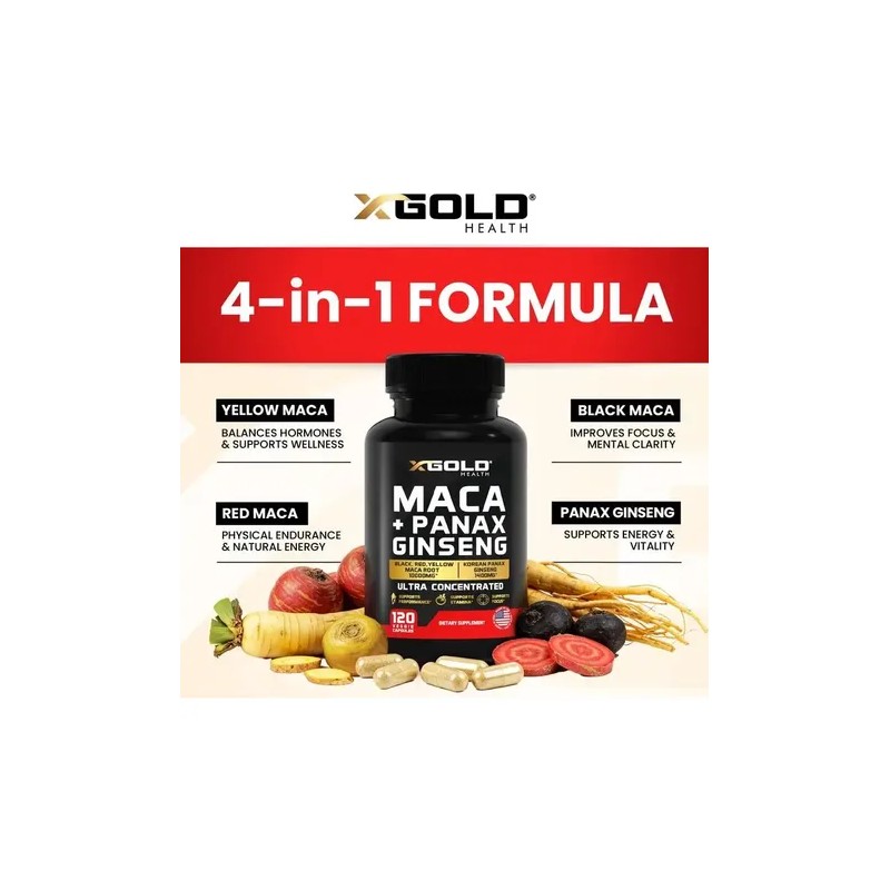 Capsulas Compuestas De Raíz De Maca Tricolor Y Ginseng