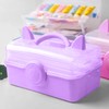 Tuilful Storage Box with Handle, 3-Compartment Plastic Organizer with Lid,