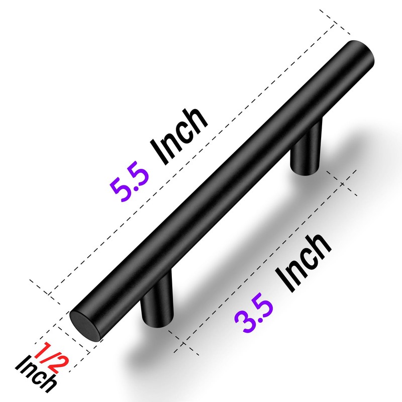 5 Pack 3-1/2" Hole Center (89mm) Cabinet Handles Pulls for