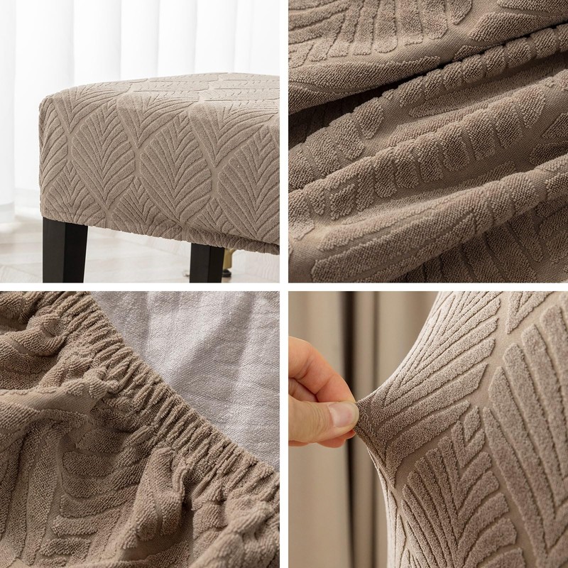 Genina Waterproof Dining Room Bench Covers, Stretch Jacquard Bench Seat