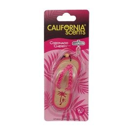 ​​California Scents Scented Sandal Hanging Car Air Freshener - Odor Eliminator for Strong Odor - Flip Flop Car Fresheners (Coronado Cherry, 1 Pack)